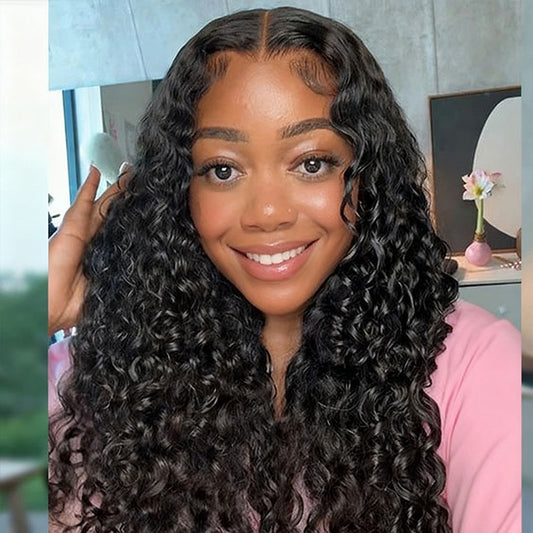 5x7 Lace Closure Wigs kinky curly Wave 12A Grade Human Hair Preplucked Wigs with Baby Hair