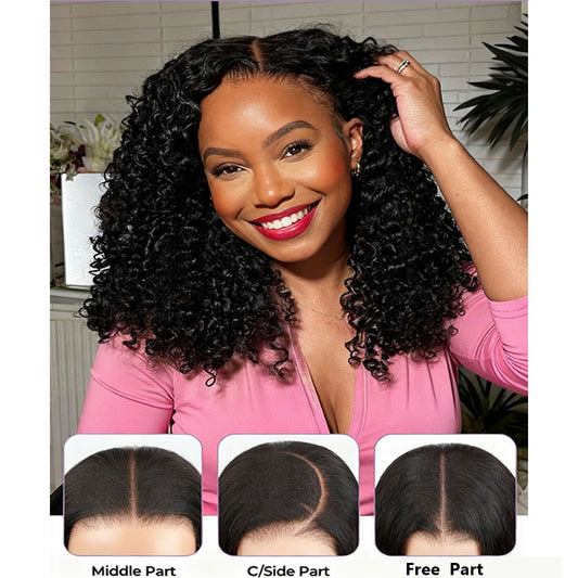Kinky Curly Thick Juicy 13*4 Lace Front Wig With Baby Hair Luxury Customization