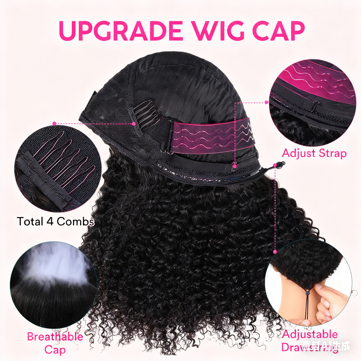 3 In 1 Half Wig | Glueless Install Invisible Deep Wave Half Wig With Breathable Cap
