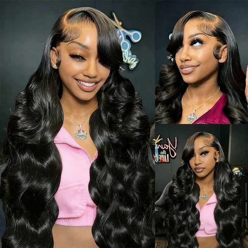 5x7 Lace Closure Wigs Body Wave 12A Grade Human Hair Preplucked Wigs with Baby Hair