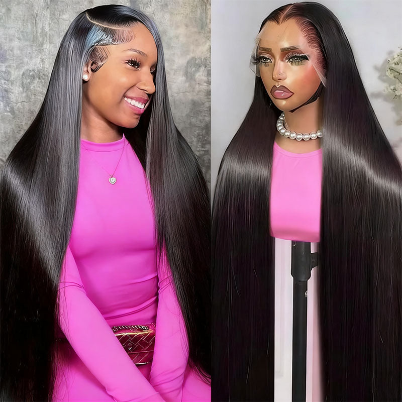 Pull Go 13x6 Full Glueless Wig Transparent Lace Front Wig Straight Brazilian Human Hair