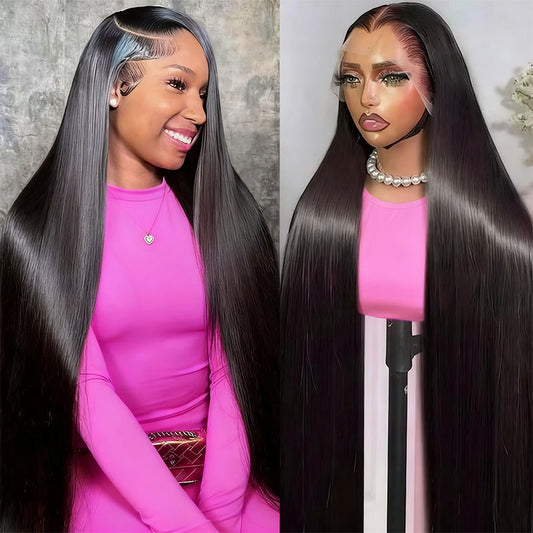 Pull Go 13x6 Full Glueless Wig Transparent Lace Front Wig Straight Brazilian Human Hair