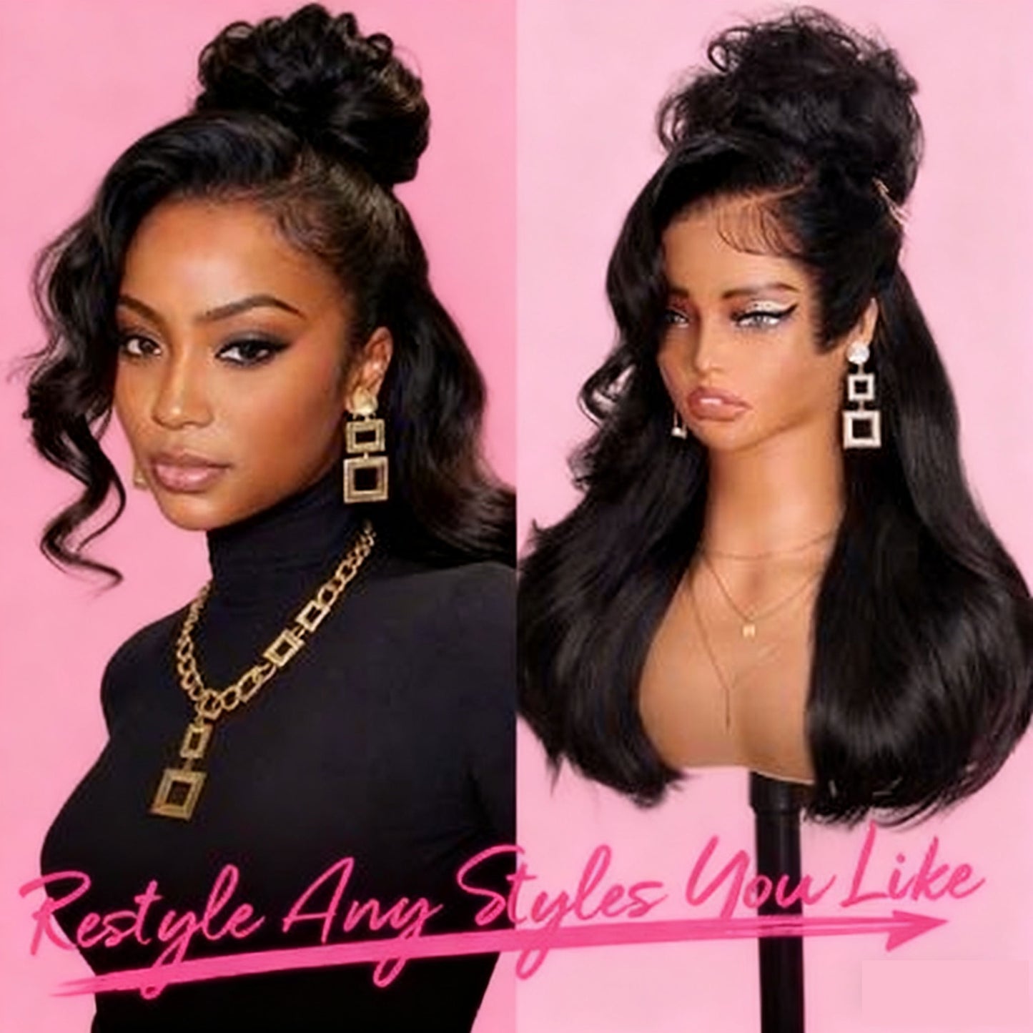 Peacock Curls Pull Go 13x6 Full Glueless Lace Front Wig Pre-Styled Heavy Layers Cut Human Hair