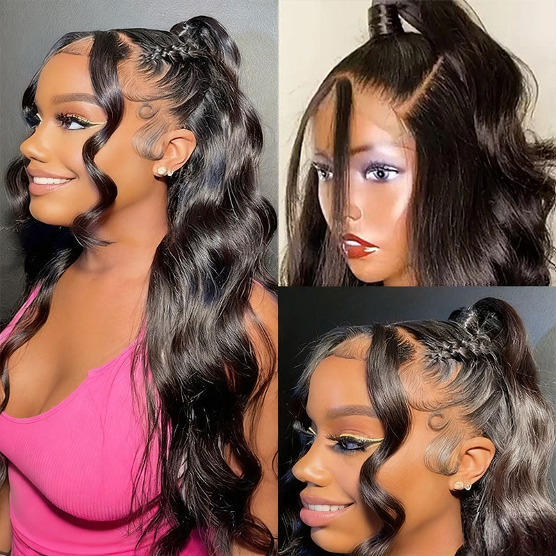 5x7 Lace Closure Wigs Body Wave 12A Grade Human Hair Preplucked Wigs with Baby Hair