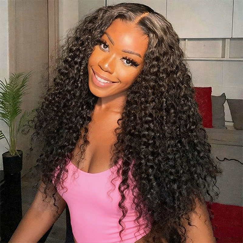 Kinky  Curly Thick Juicy 13*4 Lace Front Wig With Baby Hair Luxury Customization