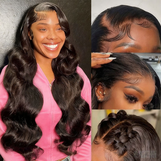 Body Wave Invisi Strap Snug Fit 360 Transparent Lace Frontal Bleached Knots Pre Cut Lace Wig