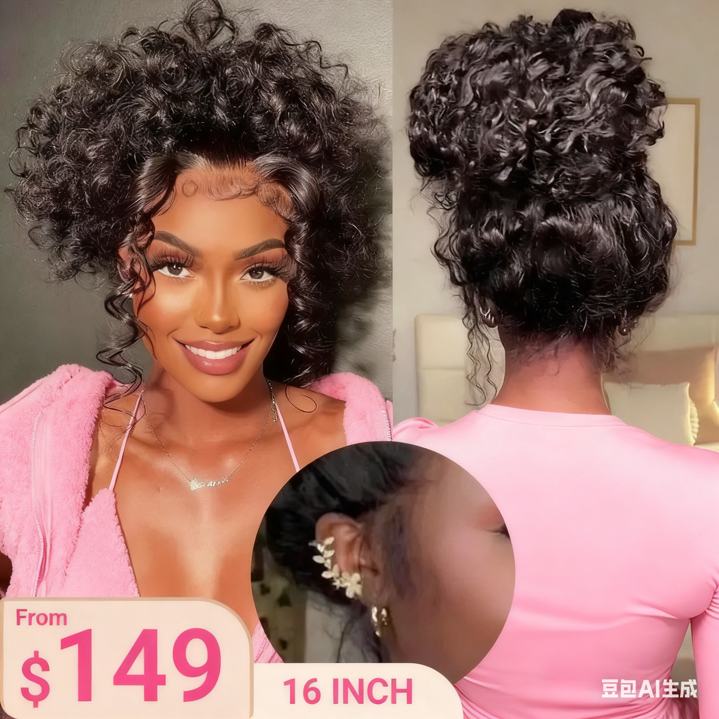 Water Wave Invisi Strap Snug Fit 360 Transparent Lace Frontal Bleached Knots Pre Cut Lace Wig