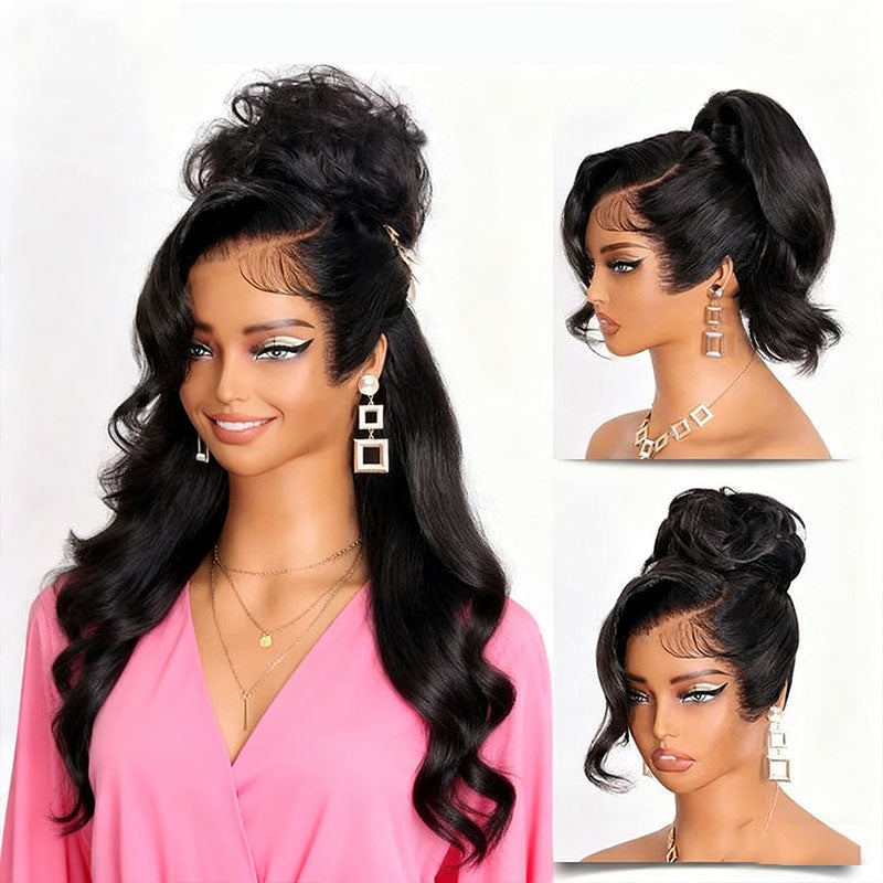Peacock Curls Pull Go 13x6 Full Glueless Lace Front Wig Pre-Styled Heavy Layers Cut Human Hair