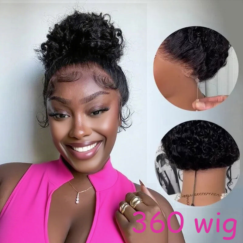 Water Wave Invisi Strap Snug Fit 360 Transparent Lace Frontal Bleached Knots Pre Cut Lace Wig