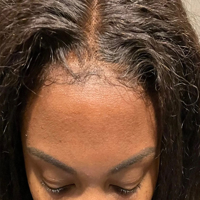 Light Yaki Straight Invisi Strap Snug Fit 360 Transparent Lace Frontal Bleached Knots Pre Cut Lace Wig Natural Color