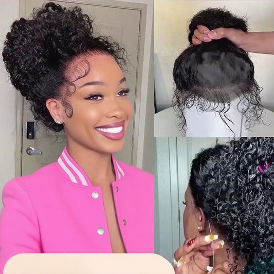 Water Wave Invisi Strap Snug Fit 360 Transparent Lace Frontal Bleached Knots Pre Cut Lace Wig