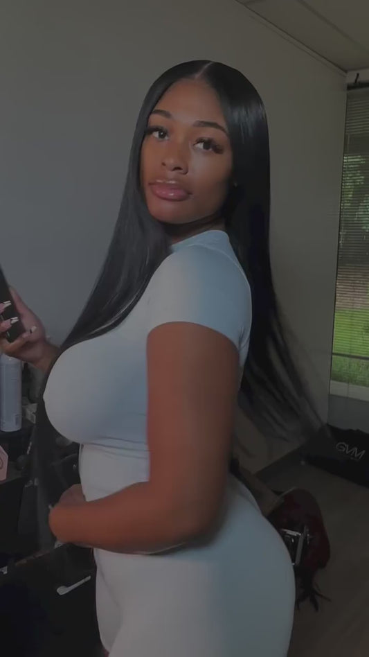 Pull Go 13x6 Full Glueless Wig Transparent Lace Front Wig Straight Brazilian Human Hair